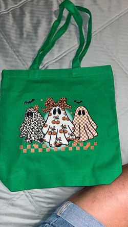 Halloween Ghost Graphic Canvas Tote Bag