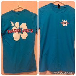 Trader Joe's Aqua Hibiscus T-Shirt