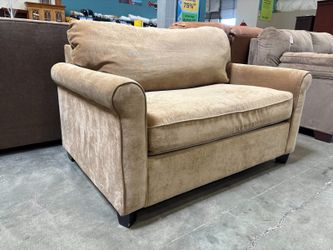 Caramel Plush Chenille Sleeper Sofa Loveseat