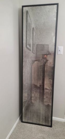 Aged mercury grecian wall mirror