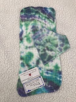 Handmade - tye dye burp cloth and bib set for baby