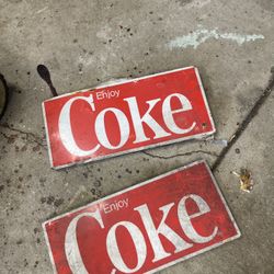 1960’s Coca Cola Metal Signs 