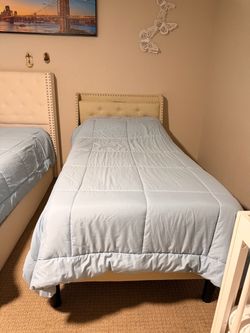 Twin bed frame and mattress