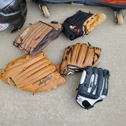9.5" Kid Baseball Glove, Black & Gray In Pic