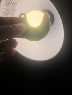 Genuine Natural Green Nephrite Jade Magatama Pendant / Amulet