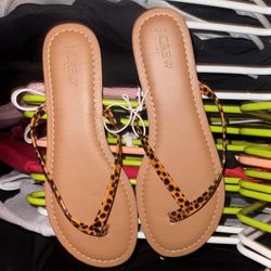 J Cole Cheetah Print Flip Flops Sandals