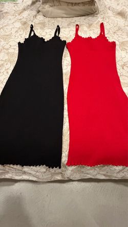 Midi Dresses Red & Black