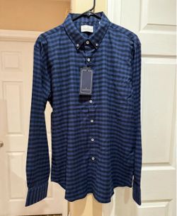 Men's Button-Down Striped plaid Shirt
