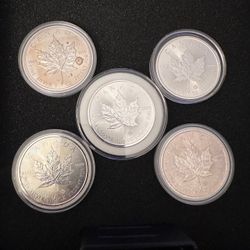 Canadian Silver Maple Leaf Coins 1 oz