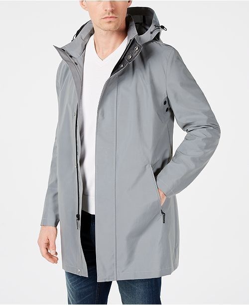 Calvin Klein Men's Slim Fit Full Reflective Raincoat Hoodie Jacket