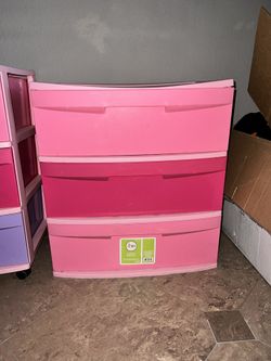 Cute Pink And Purple 3 Drawer