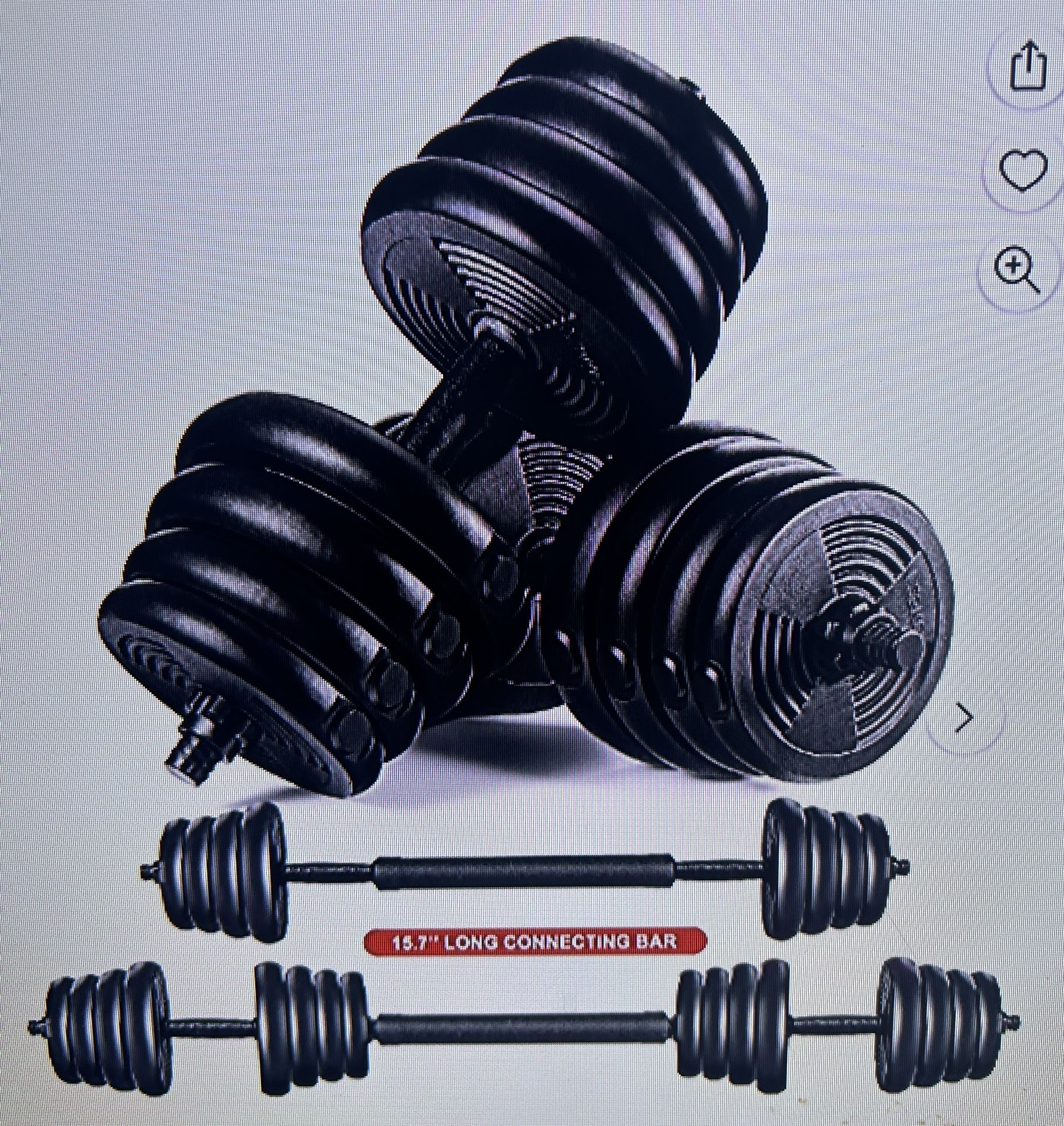 Brand 66 Pound Adjustable Dumbbell Set