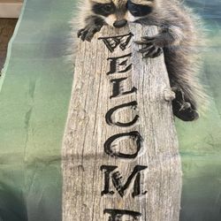 Raccoon Welcome Flag