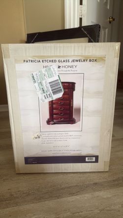 Unopened brand new wood/glass jewelry box