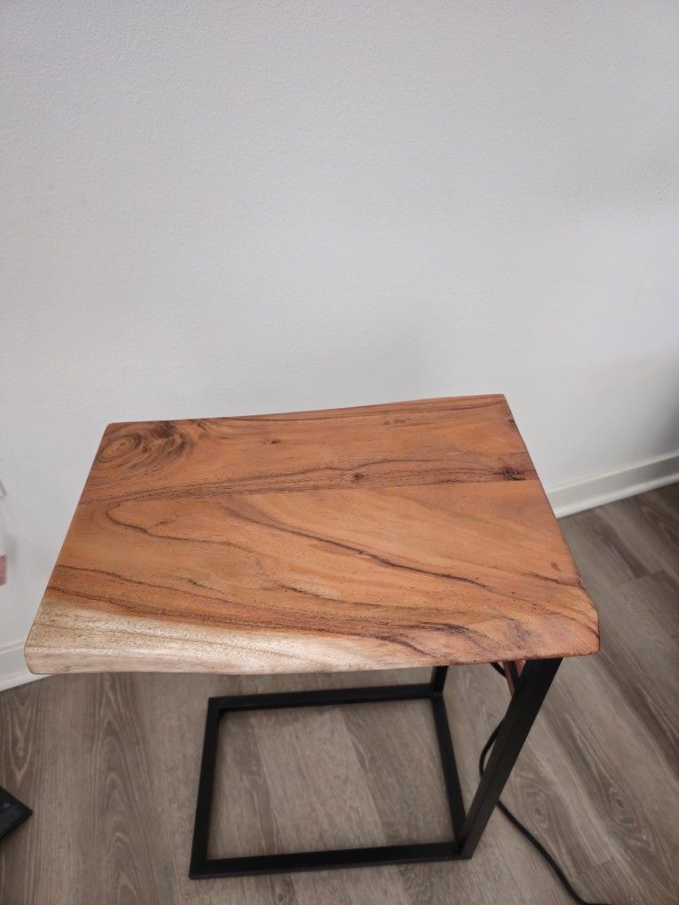 Powered Side Table With USB Outlets
