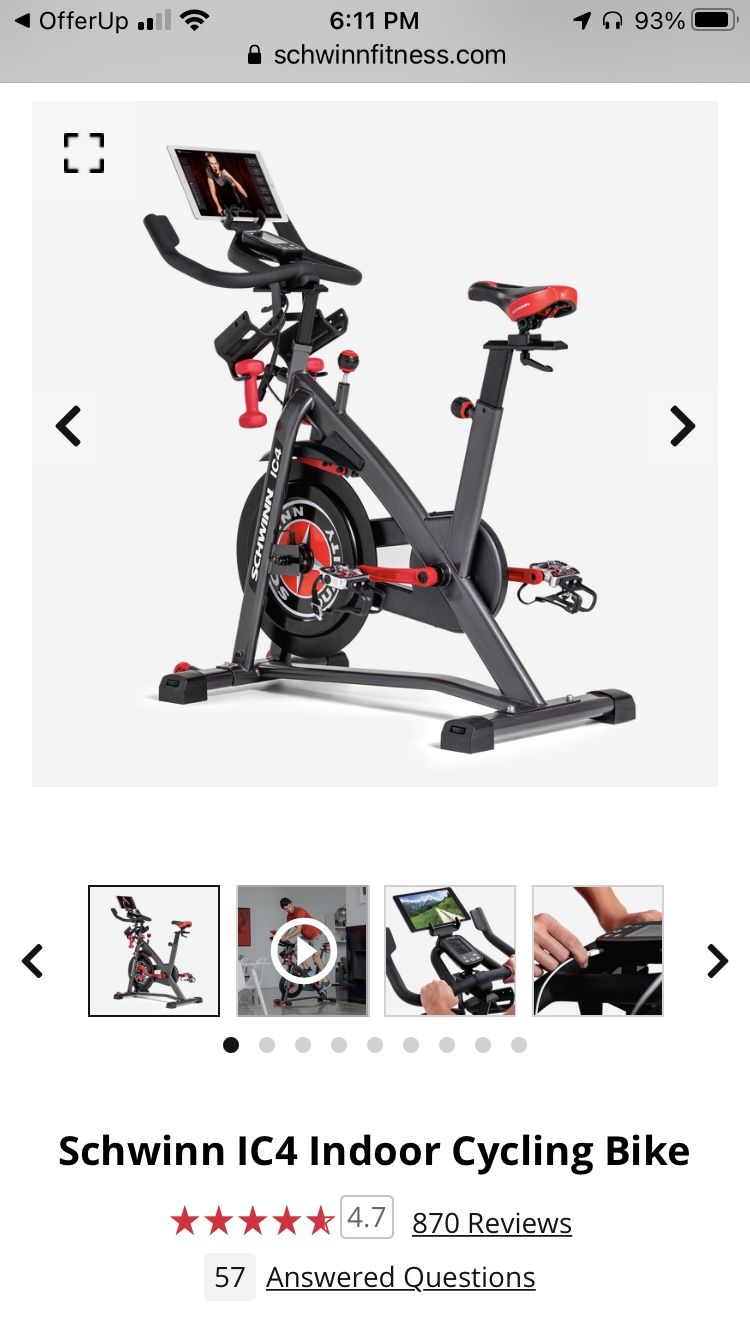 SCHWINN IC4 Training Bike For Sale $750