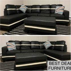New Sectional + Storage Ottoman  — Left or Right Chaise — Delivery Available  