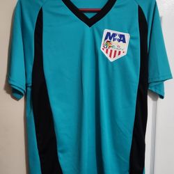 Vintage Gateway To Brazil MIA Soccer Jersey Mens L Yellow Pullover Short Sleeve.
