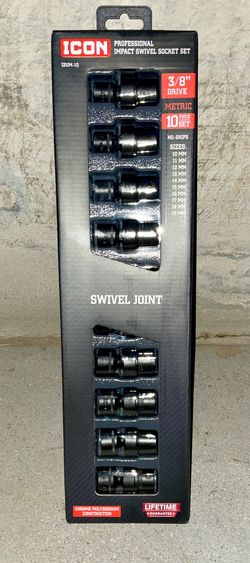 Icon 3/8” Drive Swivel Socket Set (Metric)