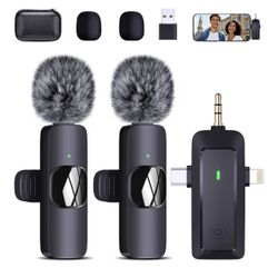 New wireless lavalier microphone, suitable for iPhone/Android phones/cameras/computers/four in one