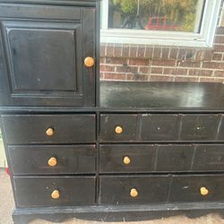 Black Dresser With Cabinet