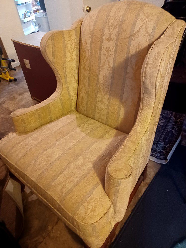 Wingback Chair Queen Anne Style. 