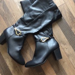 Women’s Black Faux Leather Boots...New