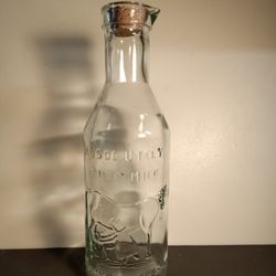 Absolutely Pure Milk Glass Bottle w/ Cork - Italy 