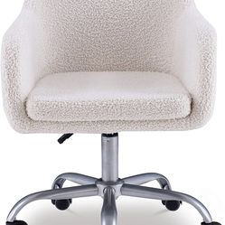 Ivory Plush Sherpa Home / Office Chair 