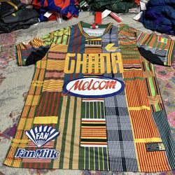 Ghana International Team Men's Headgear Classics 1990 World Cup Soccer Jersey in the black/multi colorway.