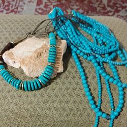 Turquoise necklaces. Imitation. But Nice