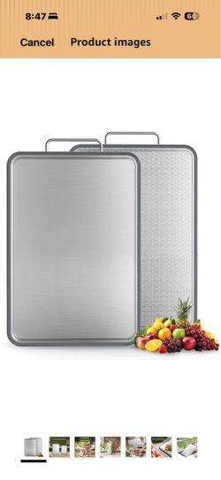 New in box! 304 Stainless Steel Cutting Board 16''×11'' – Double-Sided Kitchen Chopping Board for Meat, Fruits & Vegetables, Rust-Resistant Steel Cutt