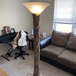 Painted Torchiere Style Lamp 