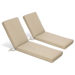 72x21x3 inch Patio Chaise Lounger Cushions - Brown