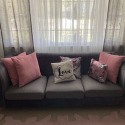 Modern Gray Velvet Sofa for Sale!*