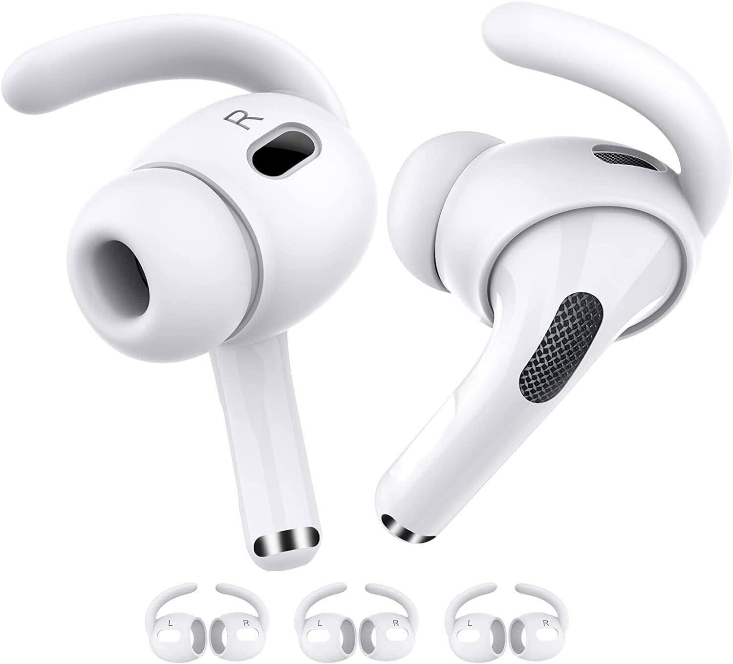 Airpods 2 Earhooks Anti-Slip Ear Covers Accessories 2nd Generation (2022) - 3 Pairs (White)