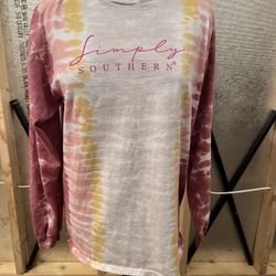 Women’s Simply Southern Tie-Dye, Long Sleeve Tee Shirt Size Large