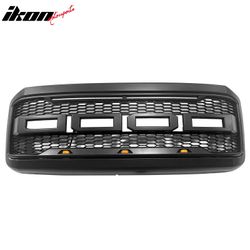 Fits 2011-2016 Ford F-250/F-350/F-450 Super Duty Matte Black Front Upper Grille