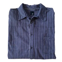 J. Ferrar 3XL-Tall Mens Blue Plaid Long Sleeve Collared Button Down Shirt 