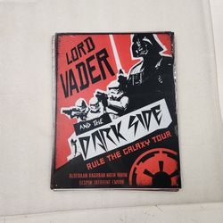 Star Wars Darth Vader And The Dark Side Faux Music Concert  Metal Sign 