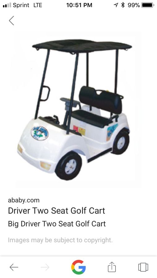 Battery powered 2 passenger golf cart for kids like power wheels.