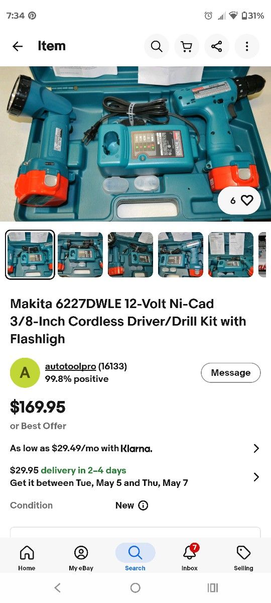 Makita 6227DWLE 12-Volt Ni-Cad 3/8-Inch Cordless Driver/Drill Kit with Flashligh