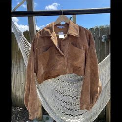 Fav lux Cropped button corduroy jacket.  NWT 
