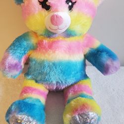 Build a bear retired rainbow Sparkle Teddy Bear