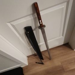 38" Ornate Sword With Black Scabbard