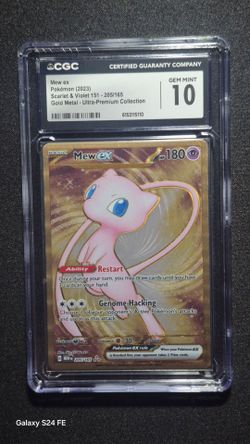 Mew ex CGC 10 Gem Mint Gold Metal Card