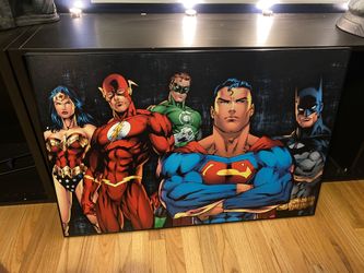 Justice league canvas wall art Superman Batman 36 x 24