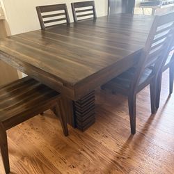 Dinning table 6 chairs wood