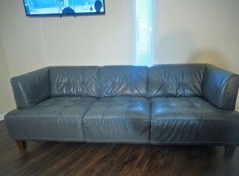 Grey Leather Couch