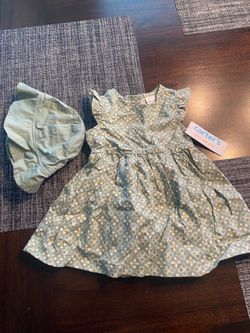 NEW girls light green dress size 6 months by carters #7